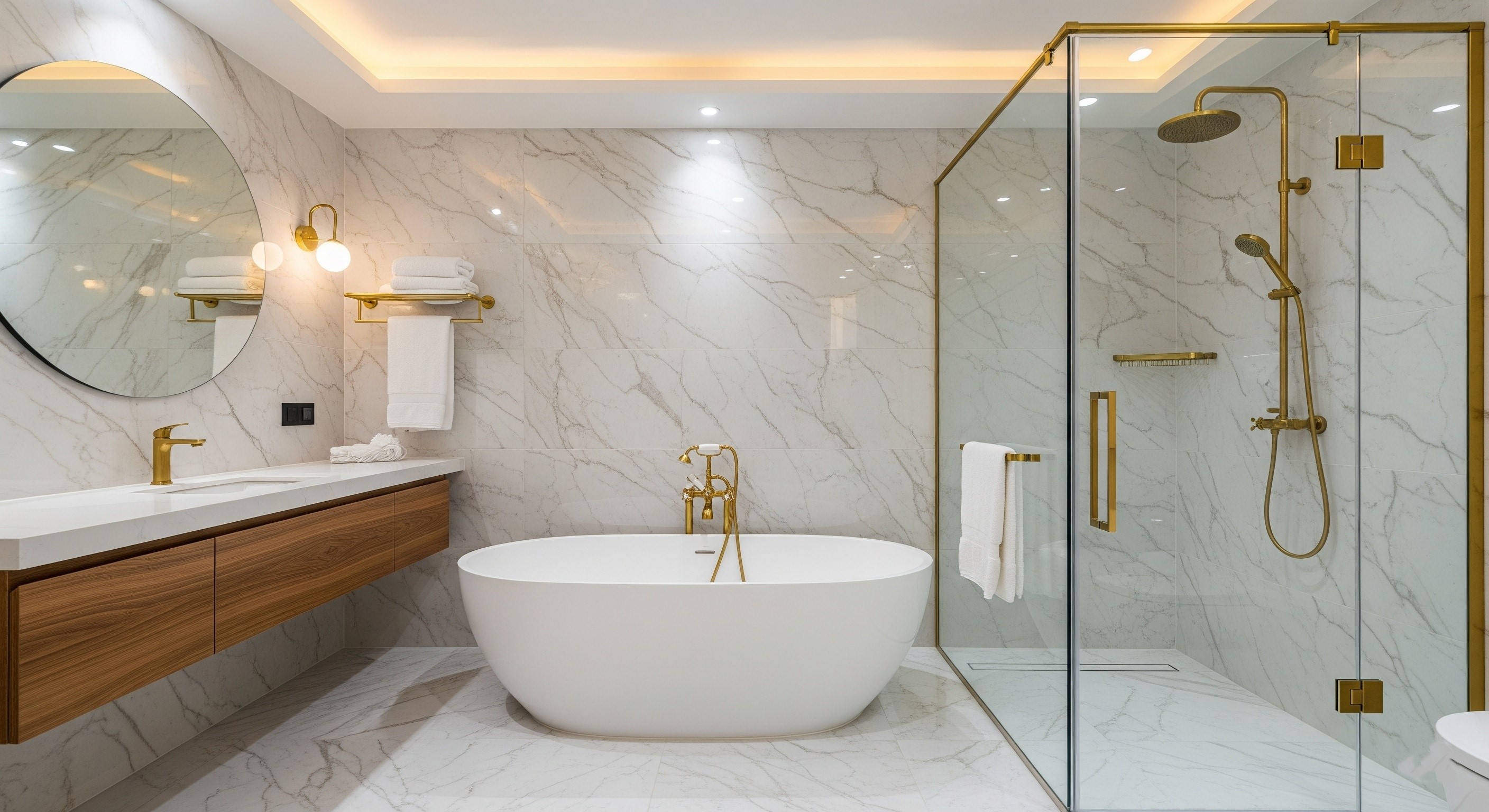 An elegant, luxurious bathroom renovation