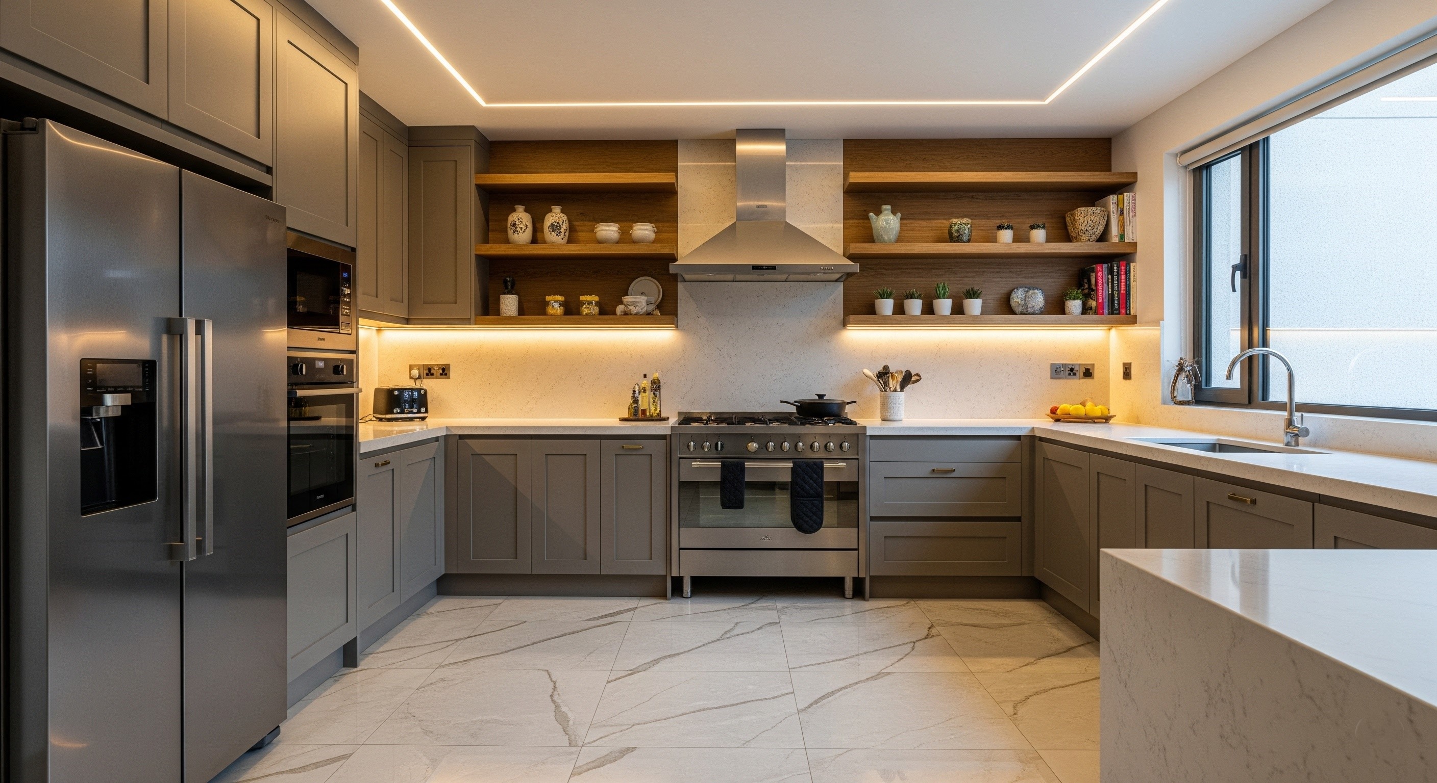 A beautifully renovated modern kitchen in Karachi