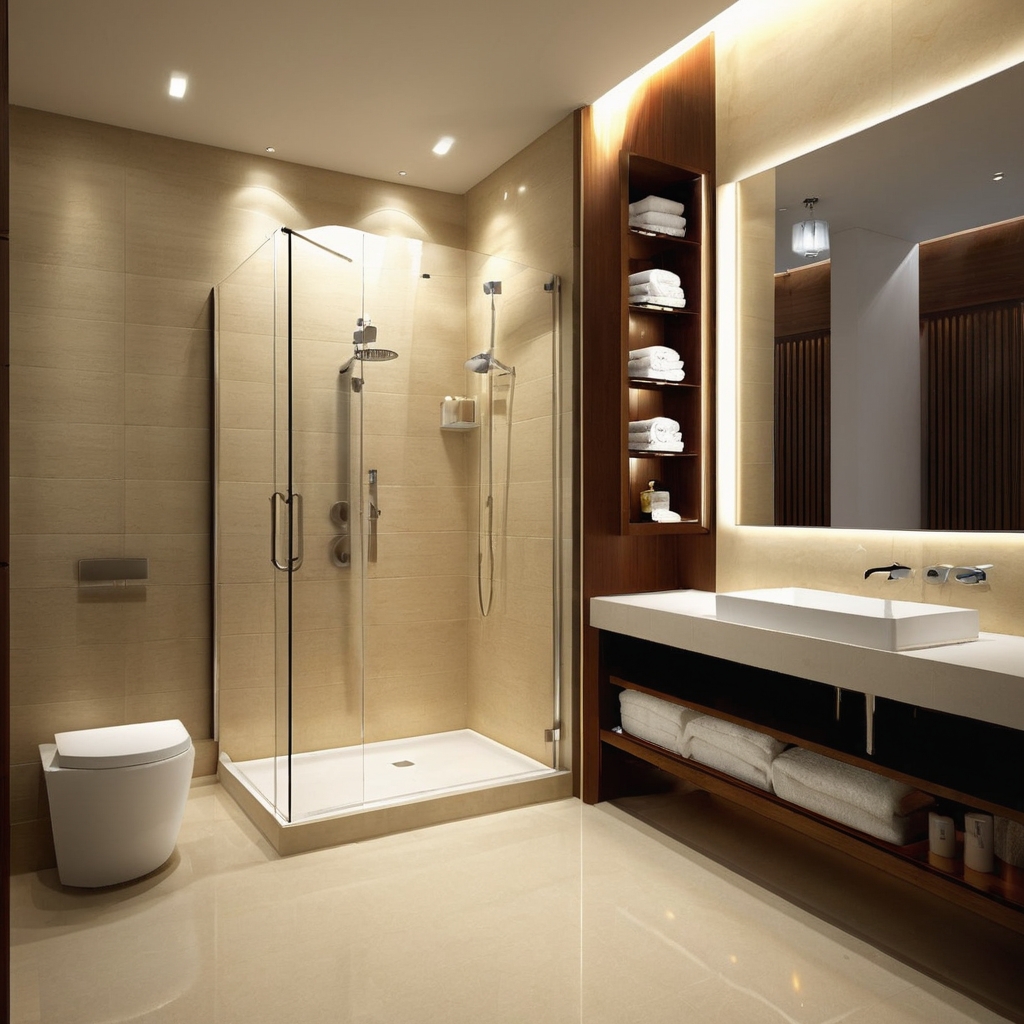 Well-lit accessible bathroom in Karachi with even, glare-free illumination