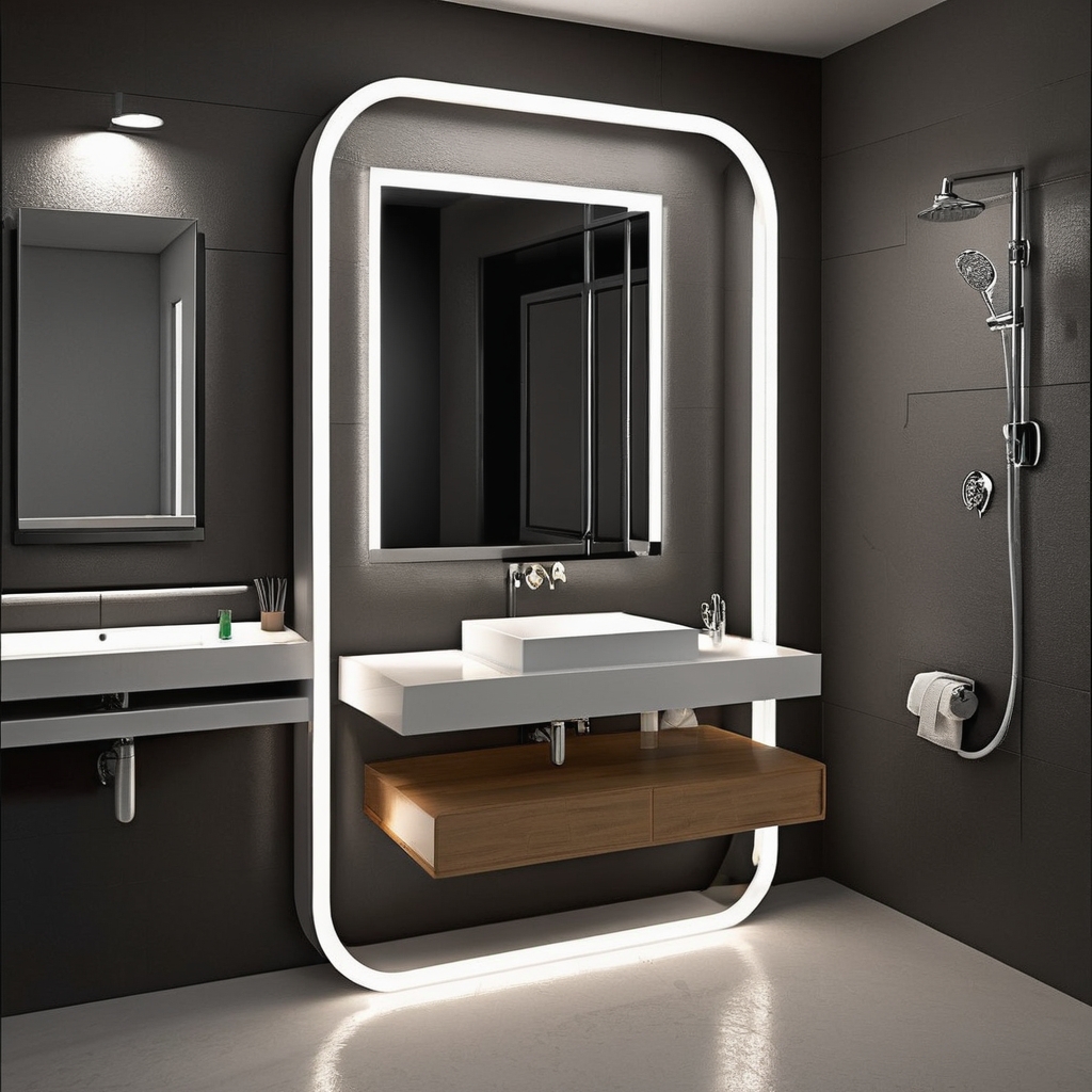 A wall-mounted sink with open space underneath for wheelchair access in Karachi