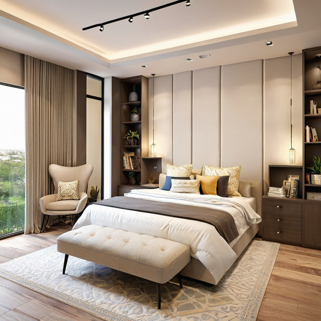 A beautifully renovated bedroom in DHA Karachi showcasing improved aesthetics and functionality