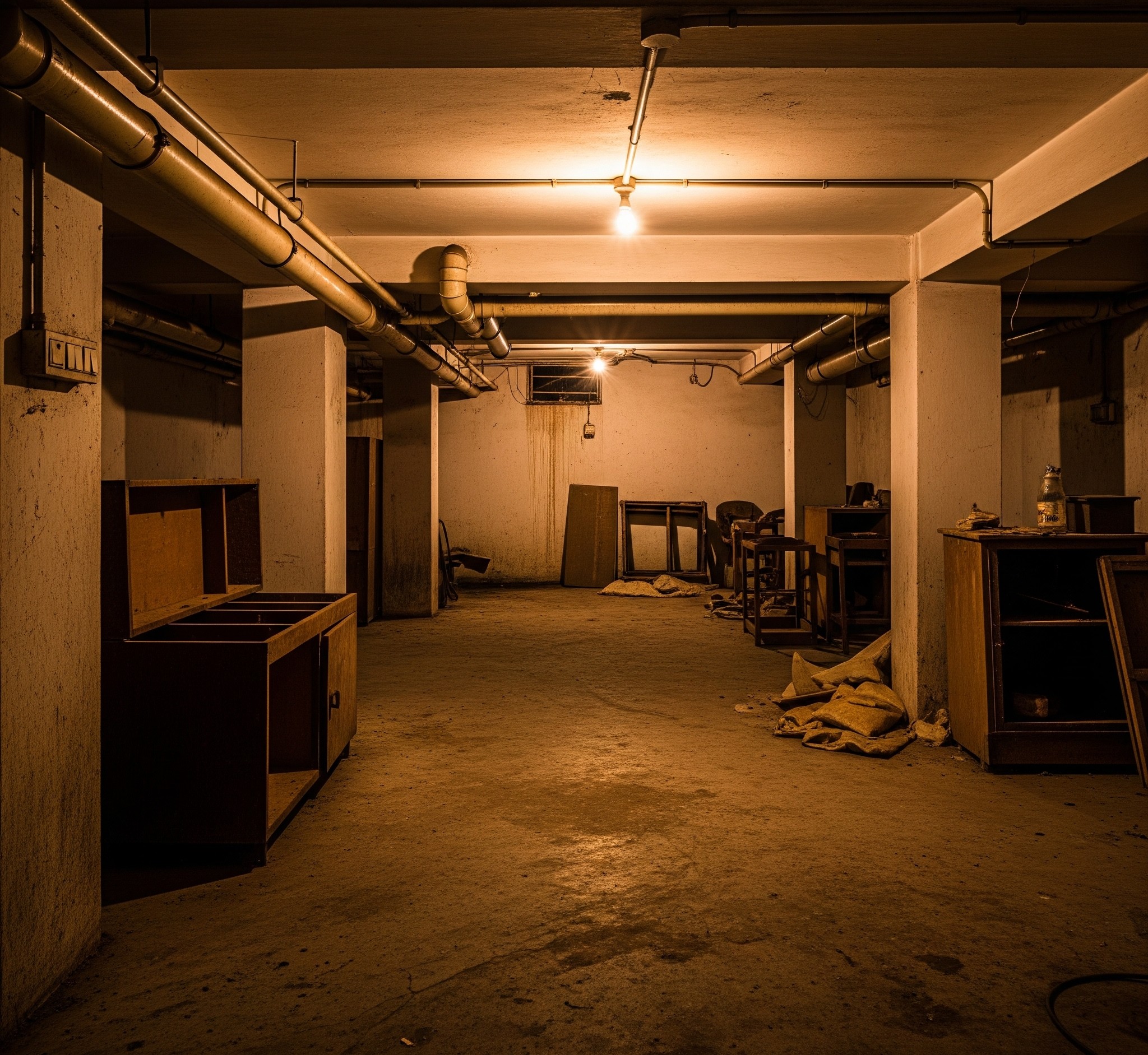 Before: Bare, underutilized basement in Karachi bungalow, perfect for home office conversion