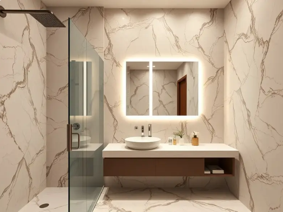 After bathroom upgrade with modern tiles
