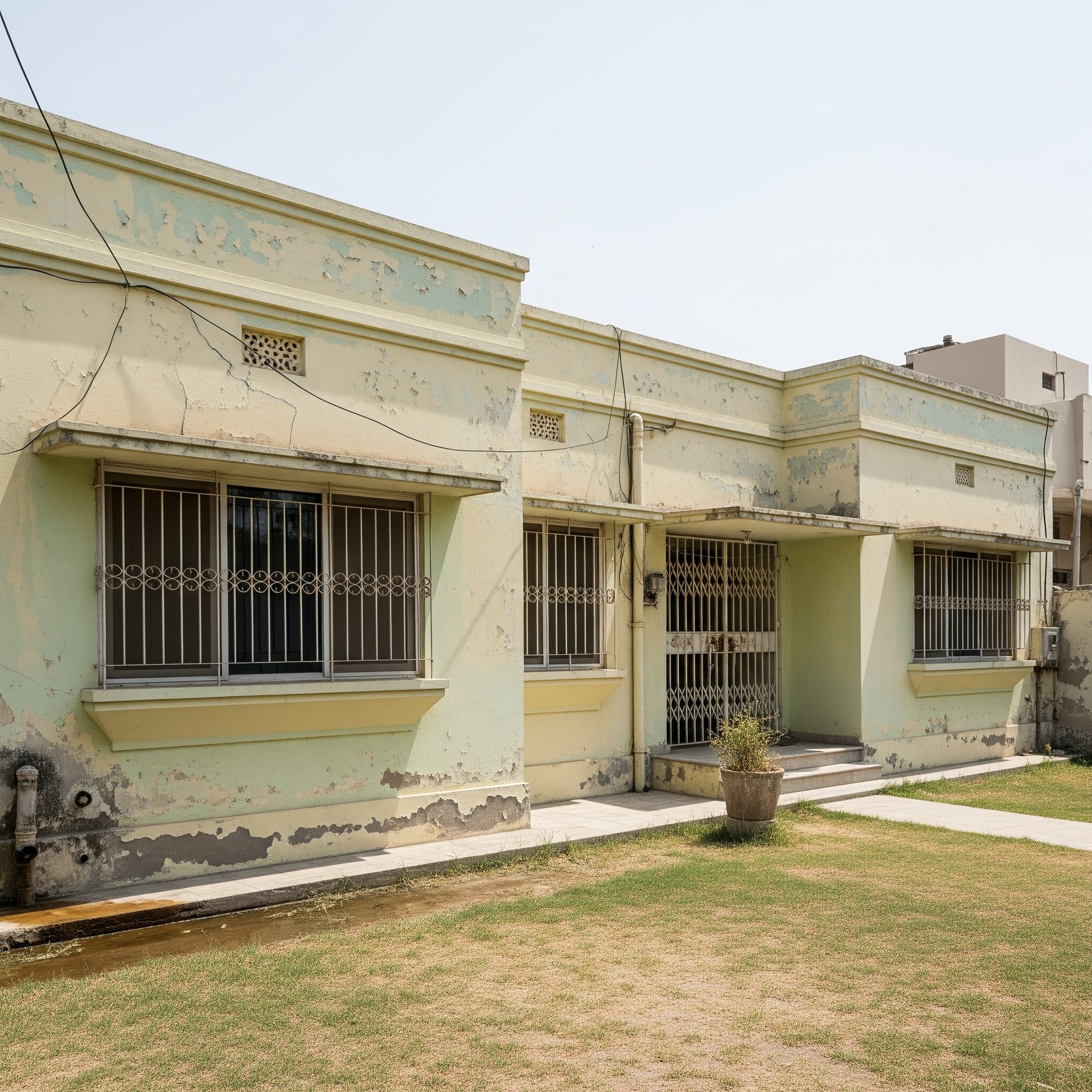 Before full house renovation in Karachi: A drab, outdated house exterior needing a modern facelift.