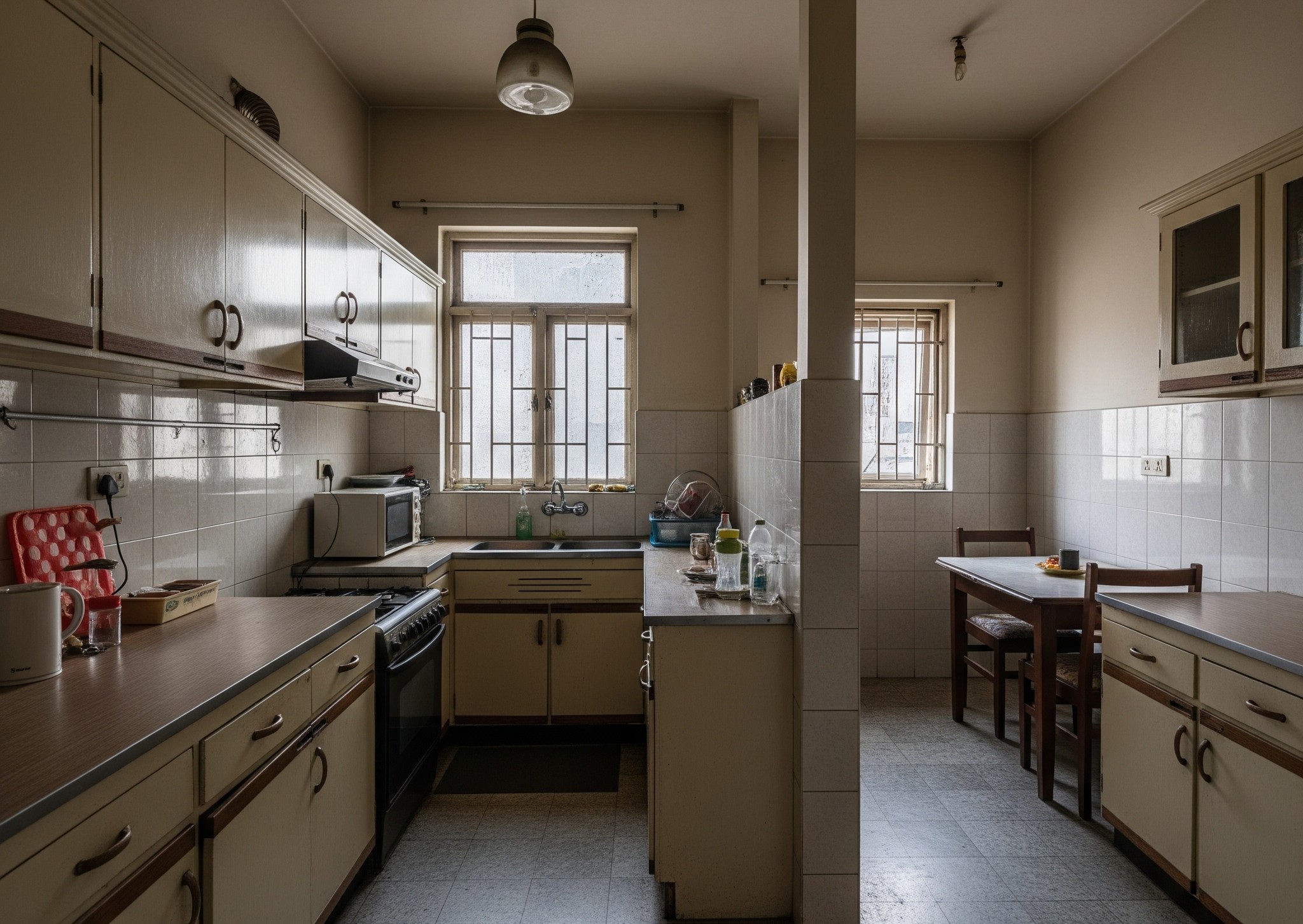 Before: Inefficient kitchen with limited counter space and poor layout in a Karachi home