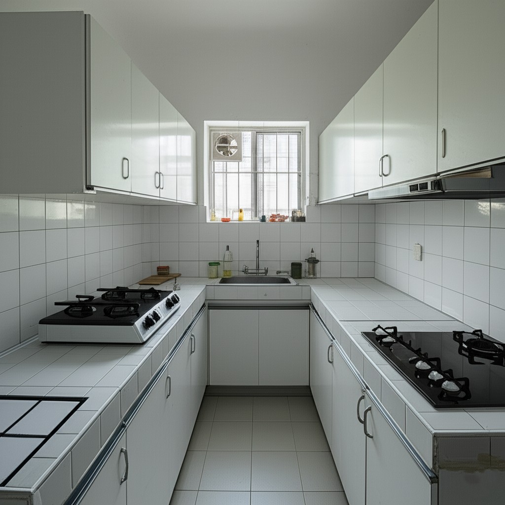 After: Compact and Smart Kitchen in Karachi, maximizing small spaces with integrated technology and sleek design.