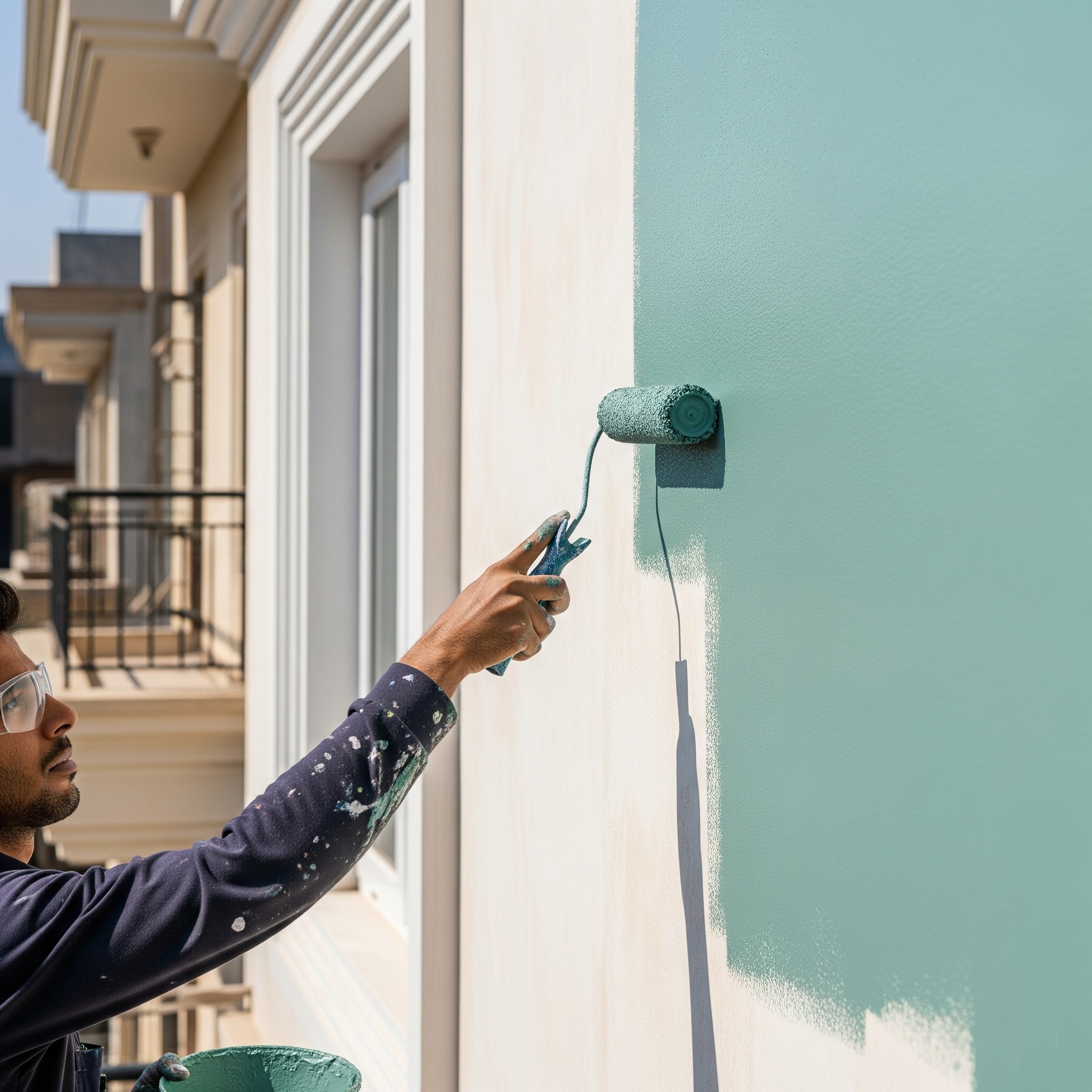Professional exterior house painting in Clifton Karachi