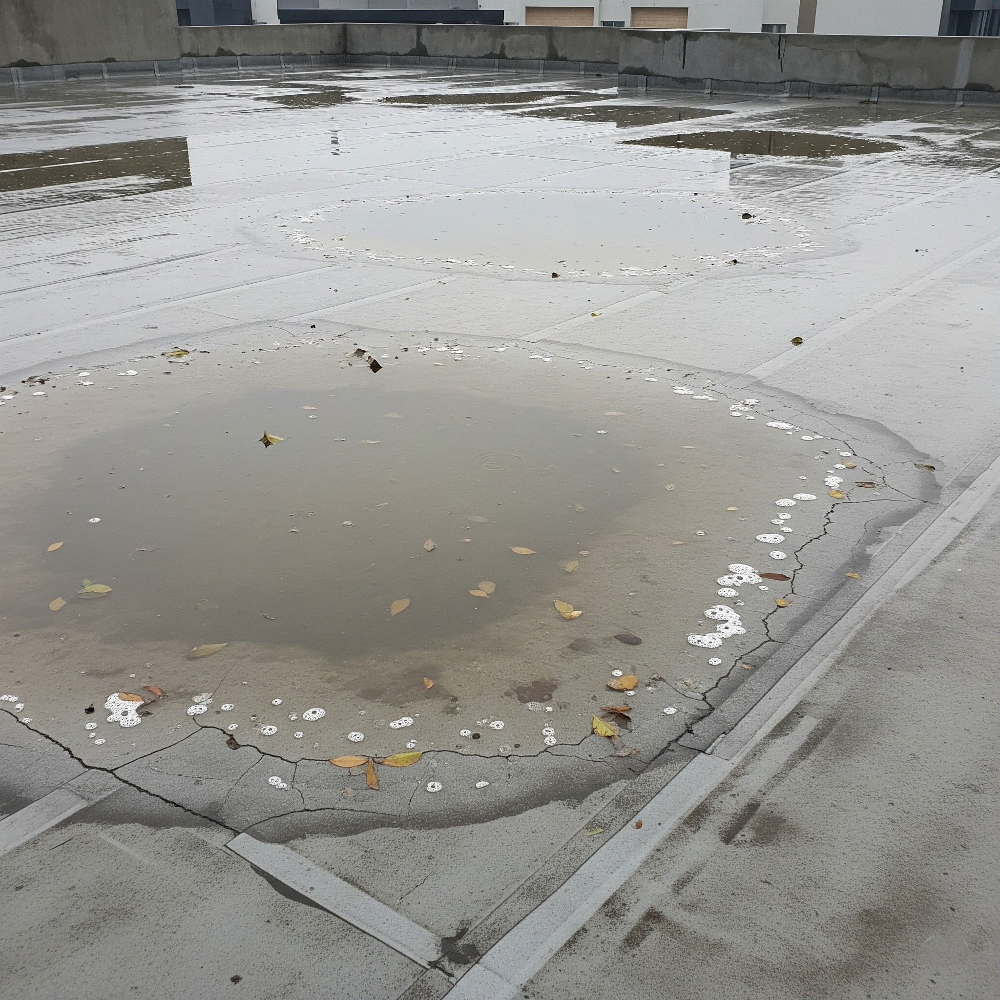 Before `roof waterproofing Karachi`: A ceiling with visible dampness and water stains in Karachi.