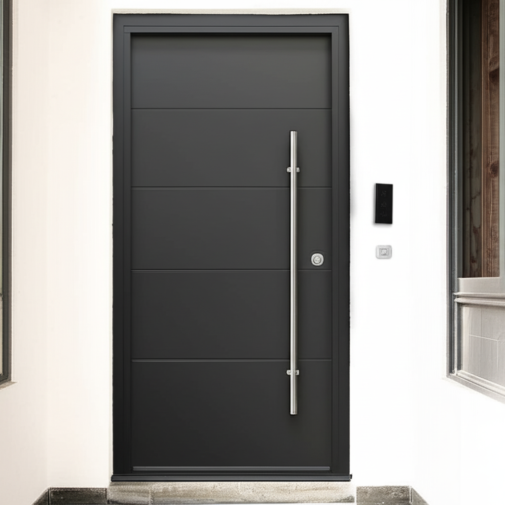 After `main door installation Karachi`: A sleek, `modern door designs Karachi` enhancing `home aesthetics Karachi`.