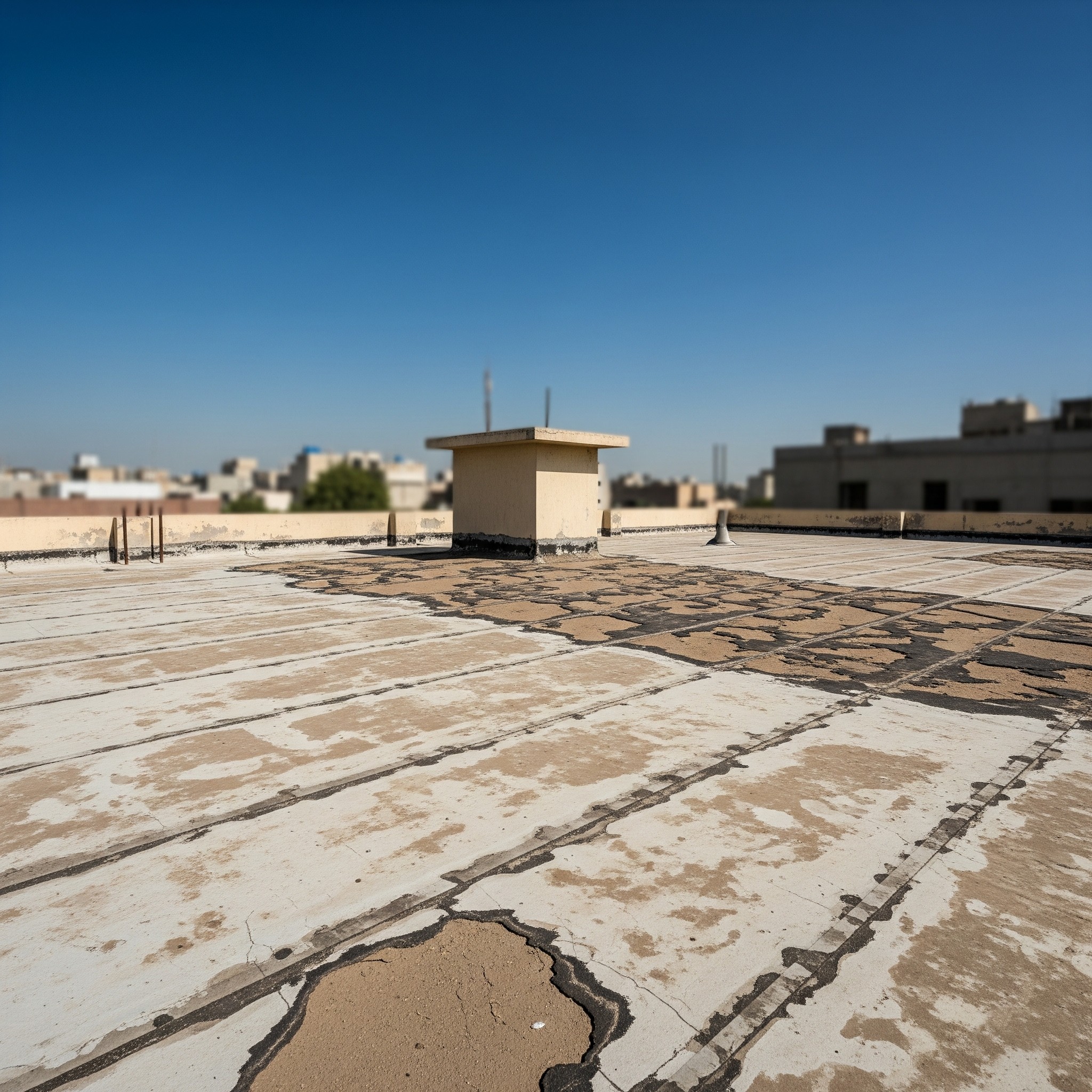 Before `heat proofing roof Karachi`: A scorching hot roof surface in Karachi.