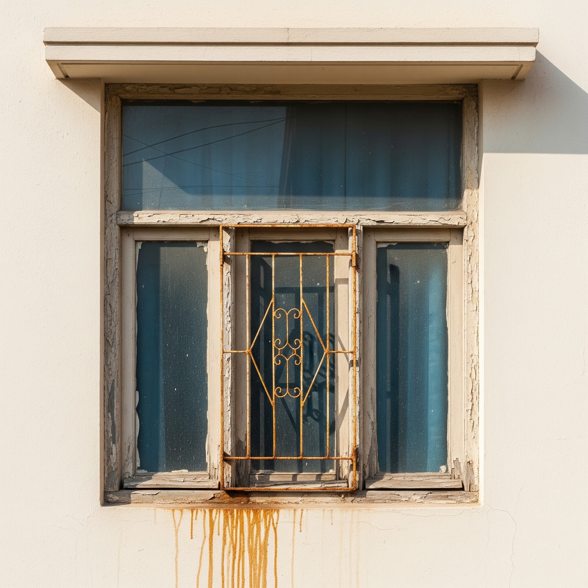 Before window replacement, showing an old, inefficient window in Karachi