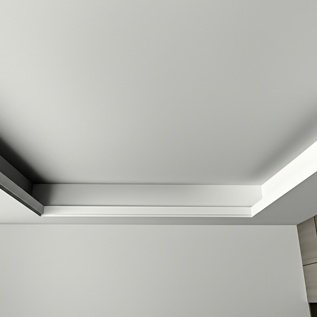 After ceiling painting: A smooth, modern ceiling with a fresh coat of paint. Example of ceiling painting Karachi.