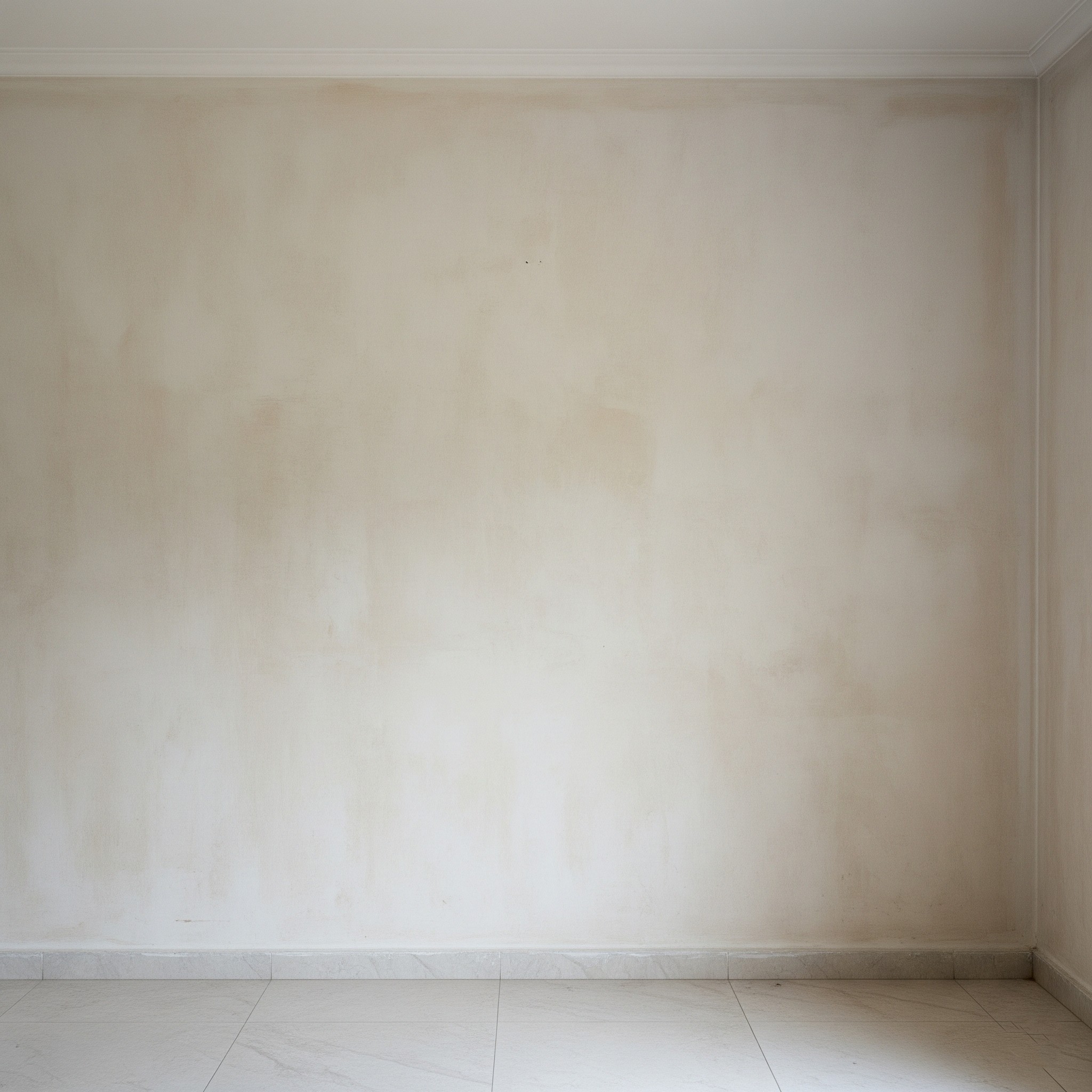 Before interior painting: A room with dull, outdated paint in a Karachi apartment.