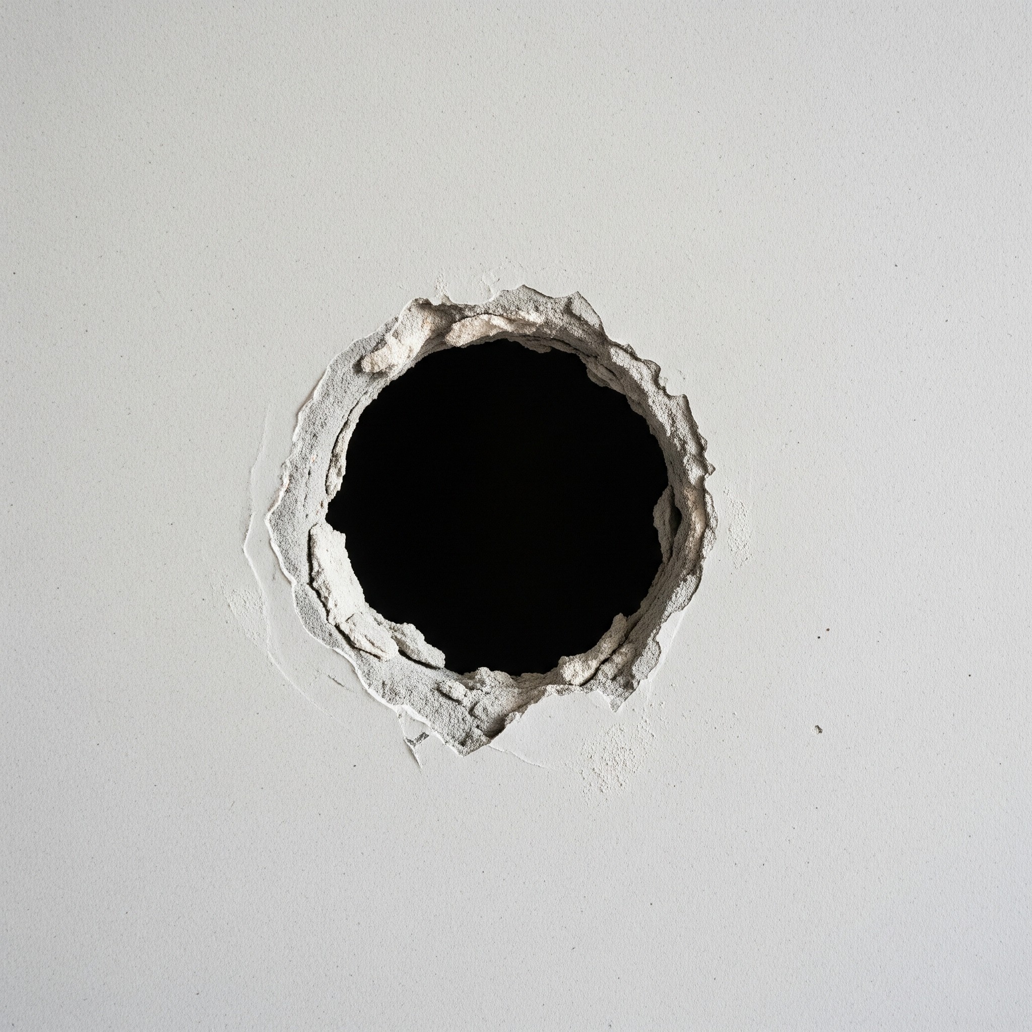 Before wall repair: A wall with a visible hole or large dent in Karachi.