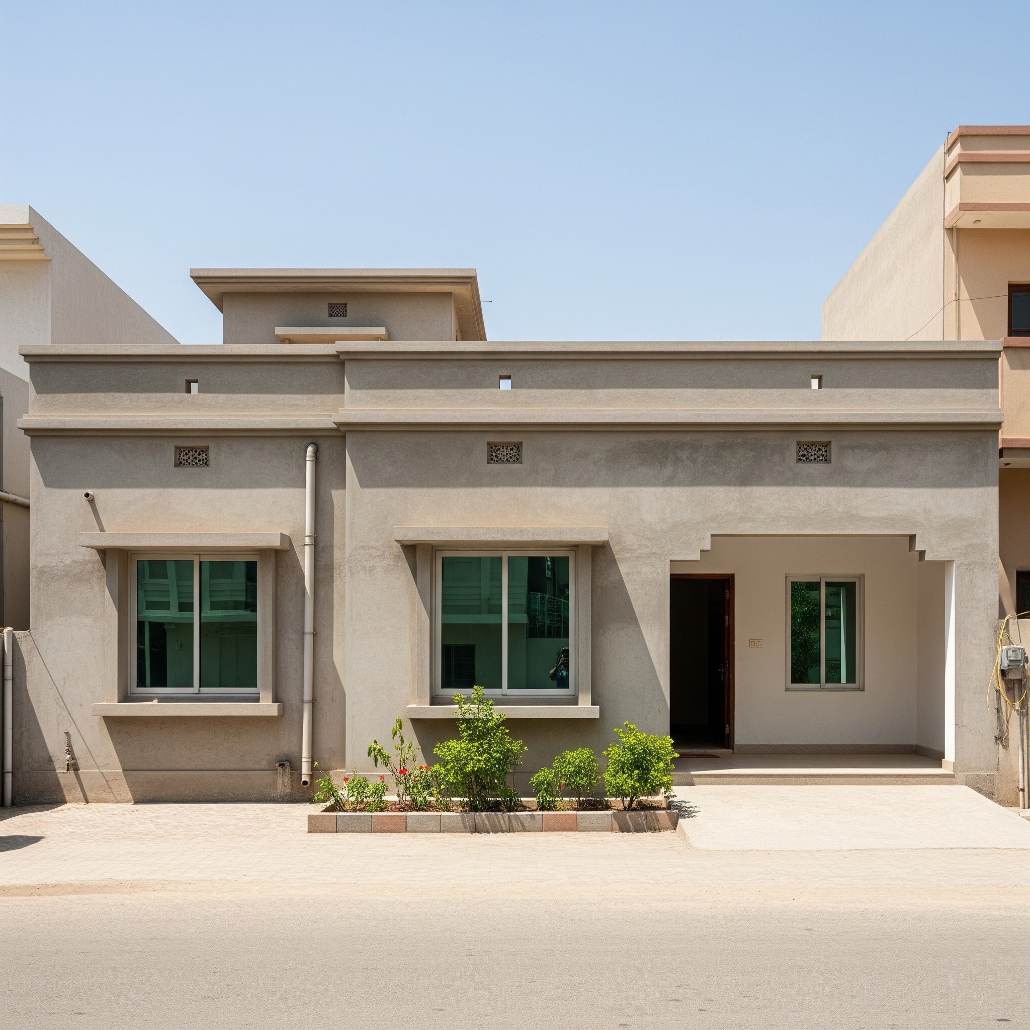 Before solar panel installation: A standard residential roof in Karachi
