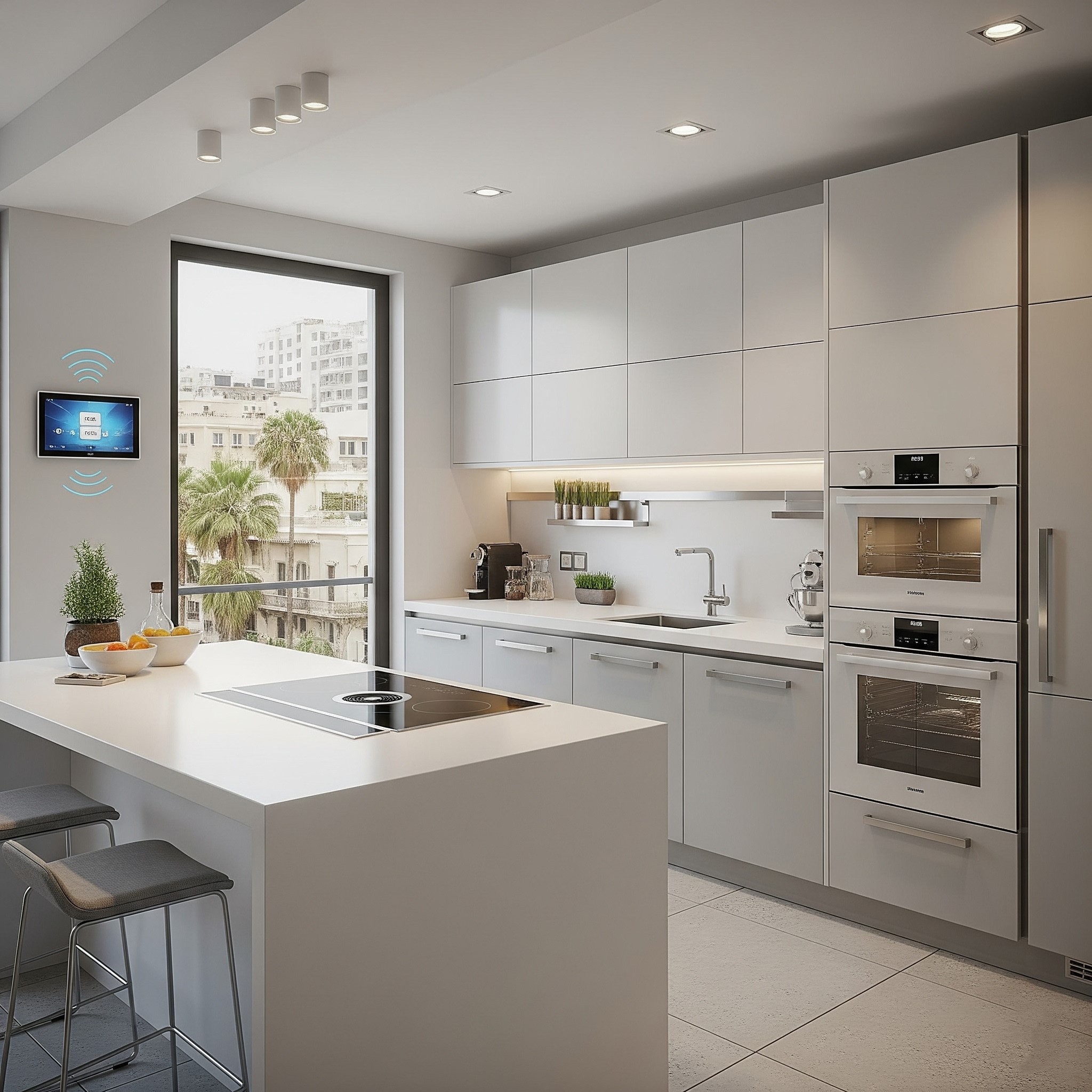 Smart kitchen with integrated appliances
