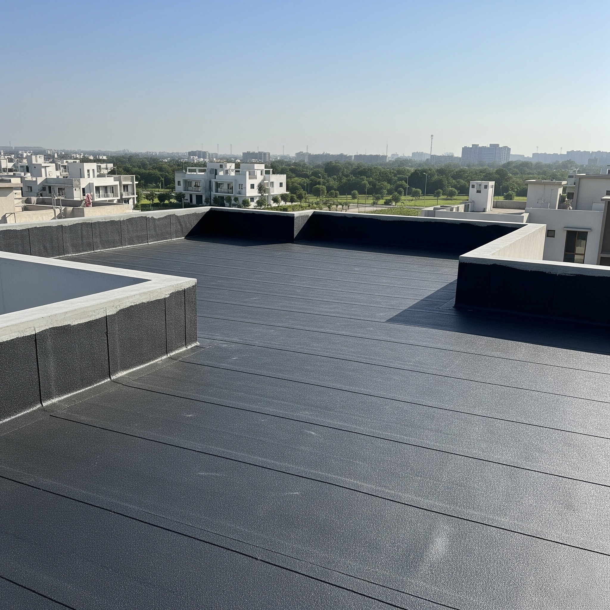 After `terrace waterproofing Karachi` with `bitumen jute felt Karachi`, a fully secured outdoor space.