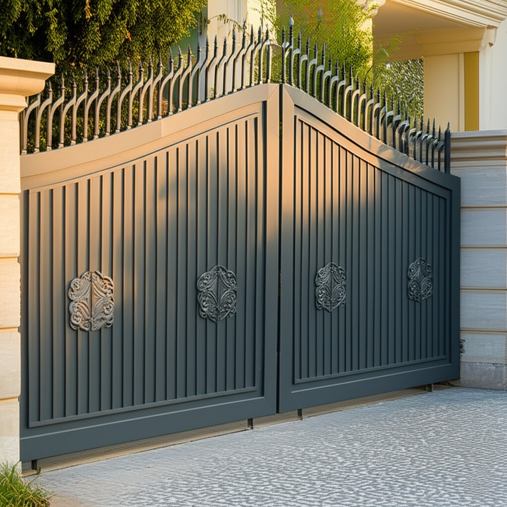 After `custom gates Karachi`: A finished and installed custom metal gate.