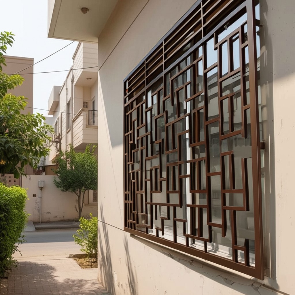 After `structural steel fabrication Karachi`: Erected steel framework for a building.